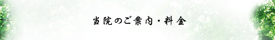 当院のご案内・料金